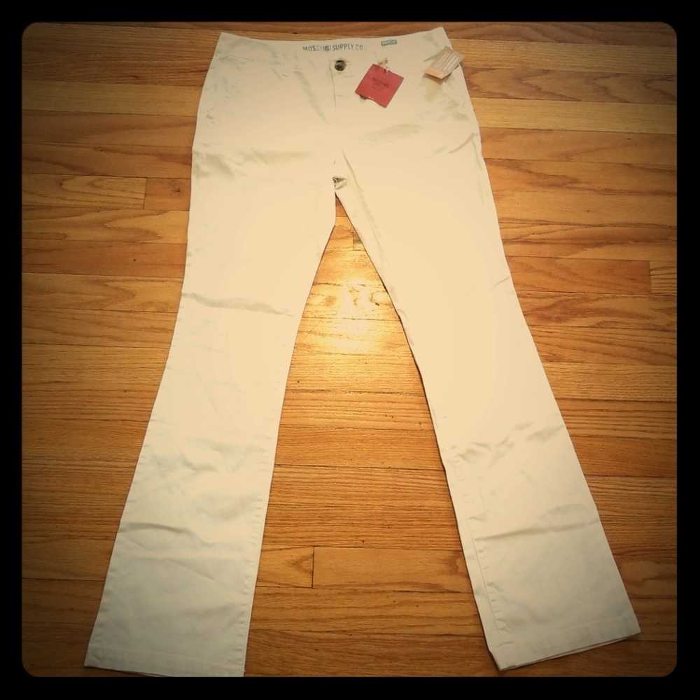 White boot cut pants